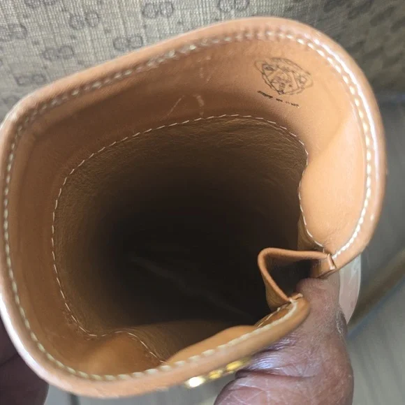 Gucci Gold and Tan Leather Vintage Bundle With Matching Eyeglass Case - Picture 12 of 17